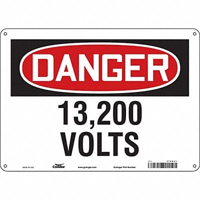 Safety Sign 10 in x 14 in Polyethylene