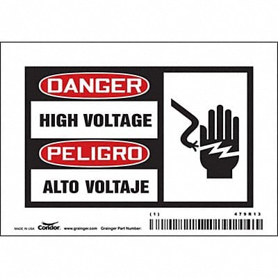 Safety Sign 3 1/2 inx5 in Vinyl PK5