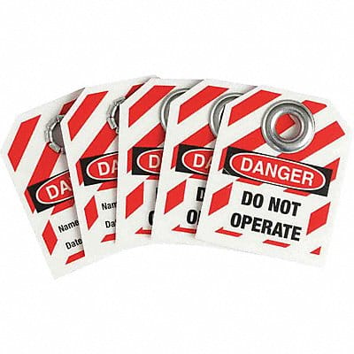 Safety Tag 2-1/2 H x 2 W Plastic PK 25