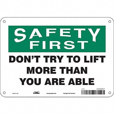 Safety Sign 7 inx10 in Polyethylene