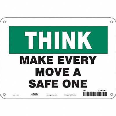 Safety Sign 7 in x 10 in Polyethylene