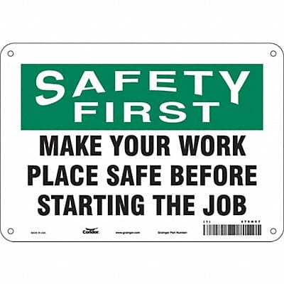 Safety Sign 7 in x 10 in Aluminum