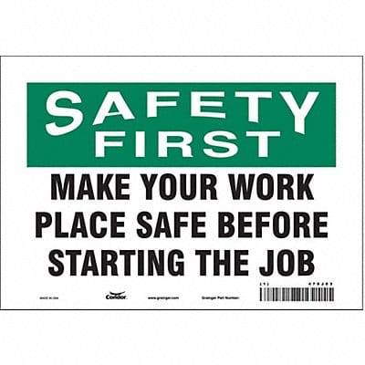 Safety Sign 7 in x 10 in Vinyl