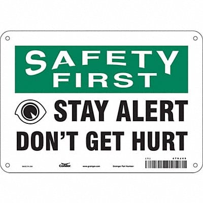 Safety Sign 7 inx10 in Polyethylene