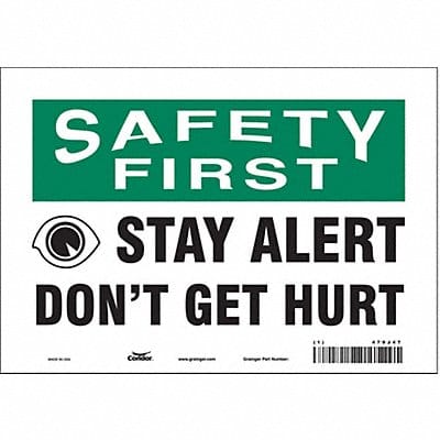 Safety Sign 7 in x 10 in Vinyl