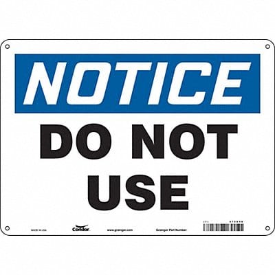 Safety Sign 10 in x 14 in Aluminum