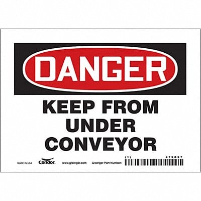 Safety Sign 5 in x 7 in Vinyl