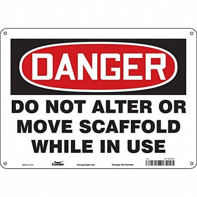 Safety Sign 10 in x 14 in Polyethylene