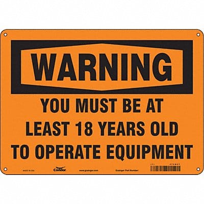 Safety Sign 10 in x 14 in Aluminum