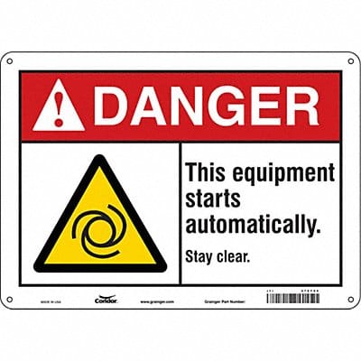 Safety Sign 10 in x 14 in Polyethylene