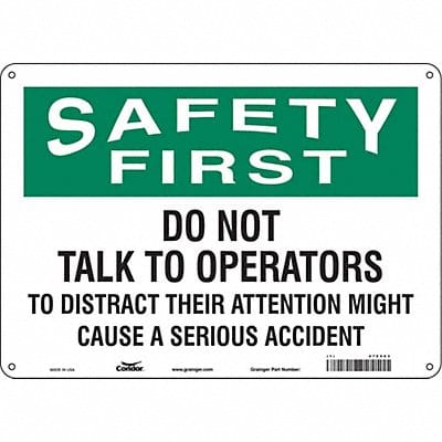 Safety Sign 10 in x 14 in Aluminum