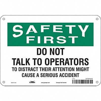 Safety Sign 7 inx10 in Polyethylene