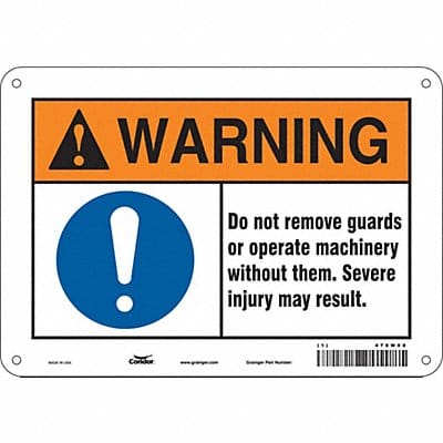 Safety Sign 7 in x 10 in Aluminum