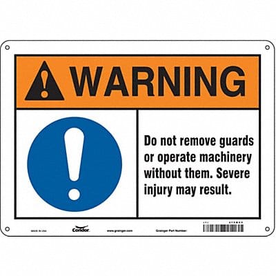 Safety Sign 10 in x 14 in Aluminum