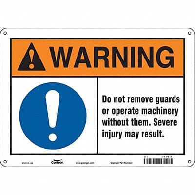 Safety Sign 10 in x 14 in Polyethylene