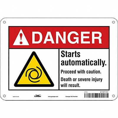 Safety Sign 7 in x 10 in Aluminum