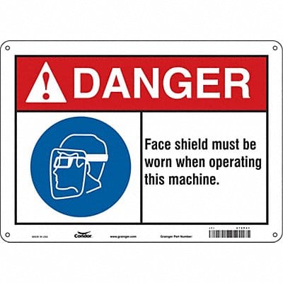 Safety Sign 10 in x 14 in Polyethylene