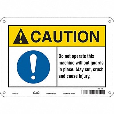 Safety Sign 7 in x 10 in Polyethylene