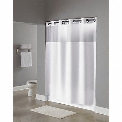 Shower Curtain 77 in L 71 in W White