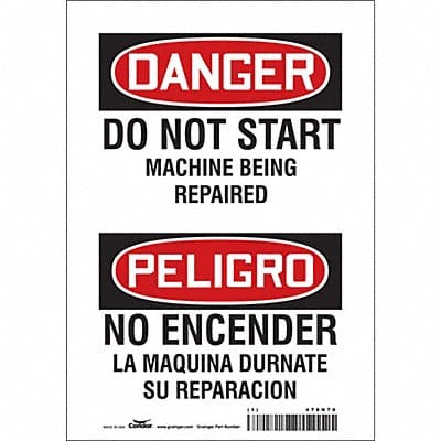 Safety Sign 10 inx7 in Vinyl