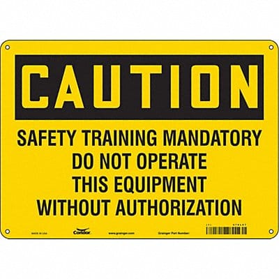 Safety Sign 10 in x 14 in Aluminum