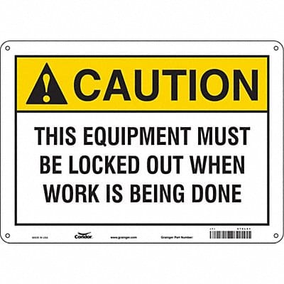 Safety Sign 10 in x 14 in Polyethylene