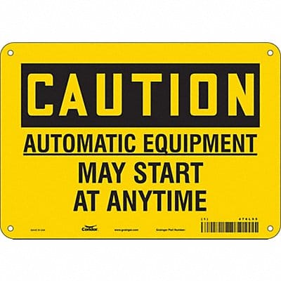 J9038 Safety Sign 7 in x 10 in Aluminum