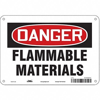 J6928 Danger Sign 7 in x 10 in Aluminum