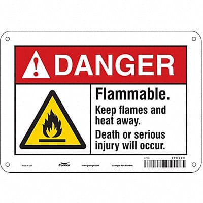 Danger Sign 7 in x 10 in Aluminum