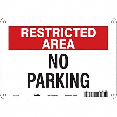 Restricted Area No Parking Sign 7 x 10