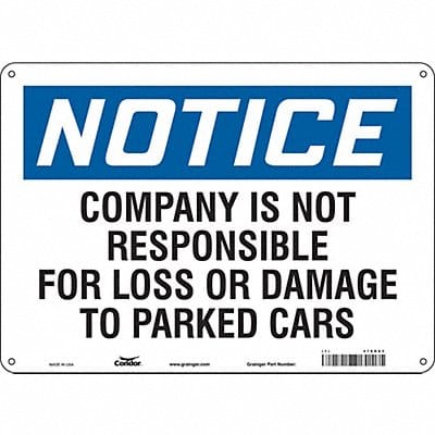 Parking Lot Damage Advisory Sign 10 x14