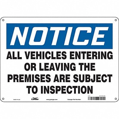 Safety Sign 10 in x 14 in Aluminum