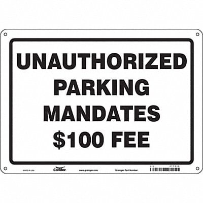 Unauthorized Vehicle Parking Sign 10x14