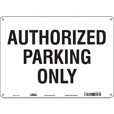 Authorized Parking Sign White 10 x 14