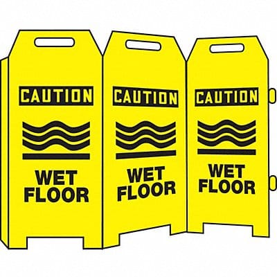 Barricade Floor Sign Yellow Plastic