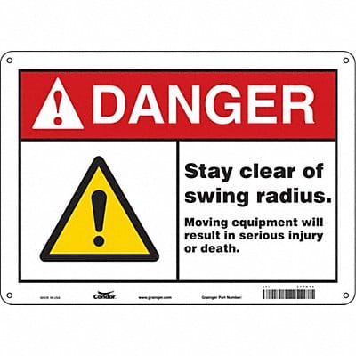 Safety Sign 10 inx14 in Polyethylene