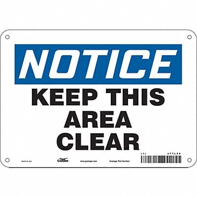 Safety Sign 7 in x 10 in Polyethylene