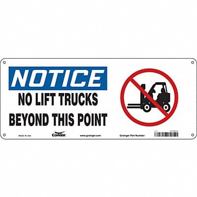 Safety Sign 7 in x 17 in Polyethylene