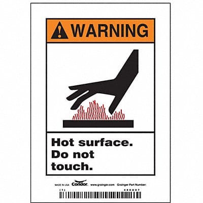 Safety Sign 5 inx3 1/2 in Vinyl PK5