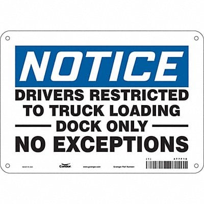 Safety Sign 7 in x 10 in Polyethylene