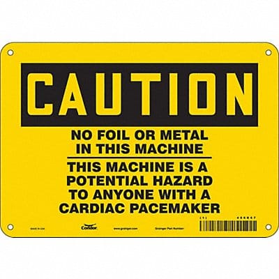 Safety Sign 7 inx10 in Polyethylene