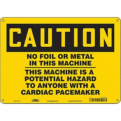 Safety Sign 10 in x 14 in Polyethylene