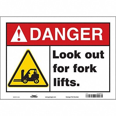 Safety Sign 10 in x 14 in Vinyl