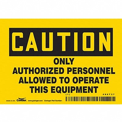 J9055 Safety Sign 3.5in x 5in Vinyl