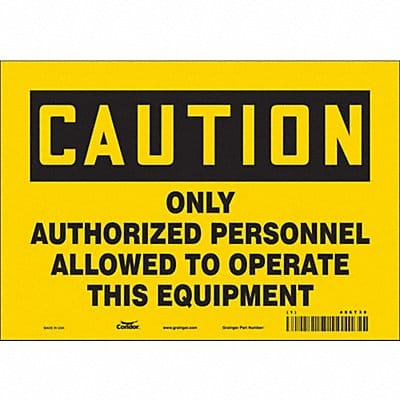 J9055 Safety Sign 7 in x 10 in Vinyl