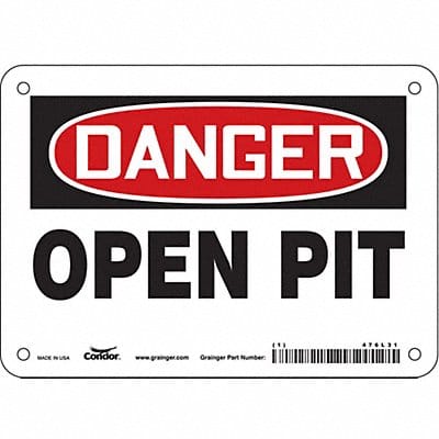 Safety Sign 5 in x 7 in Aluminum