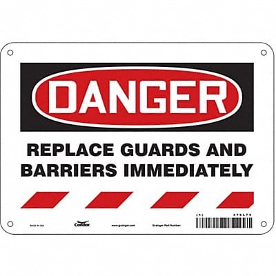 Safety Sign 7 in x 10 in Polyethylene