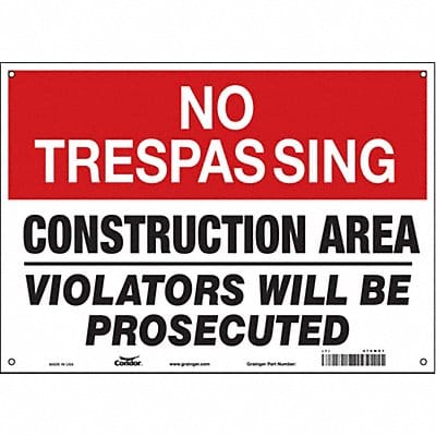 Safety Sign 10 inx14 in Aluminum