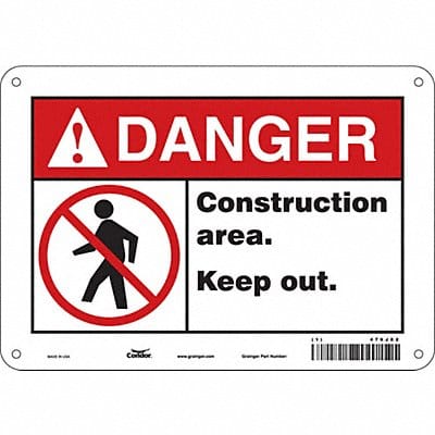 Safety Sign 7 inx10 in Polyethylene