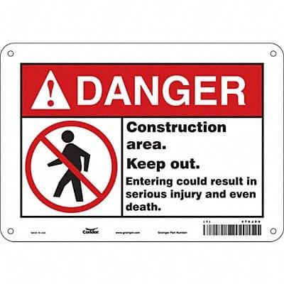 Safety Sign 7 in x 10 in Aluminum